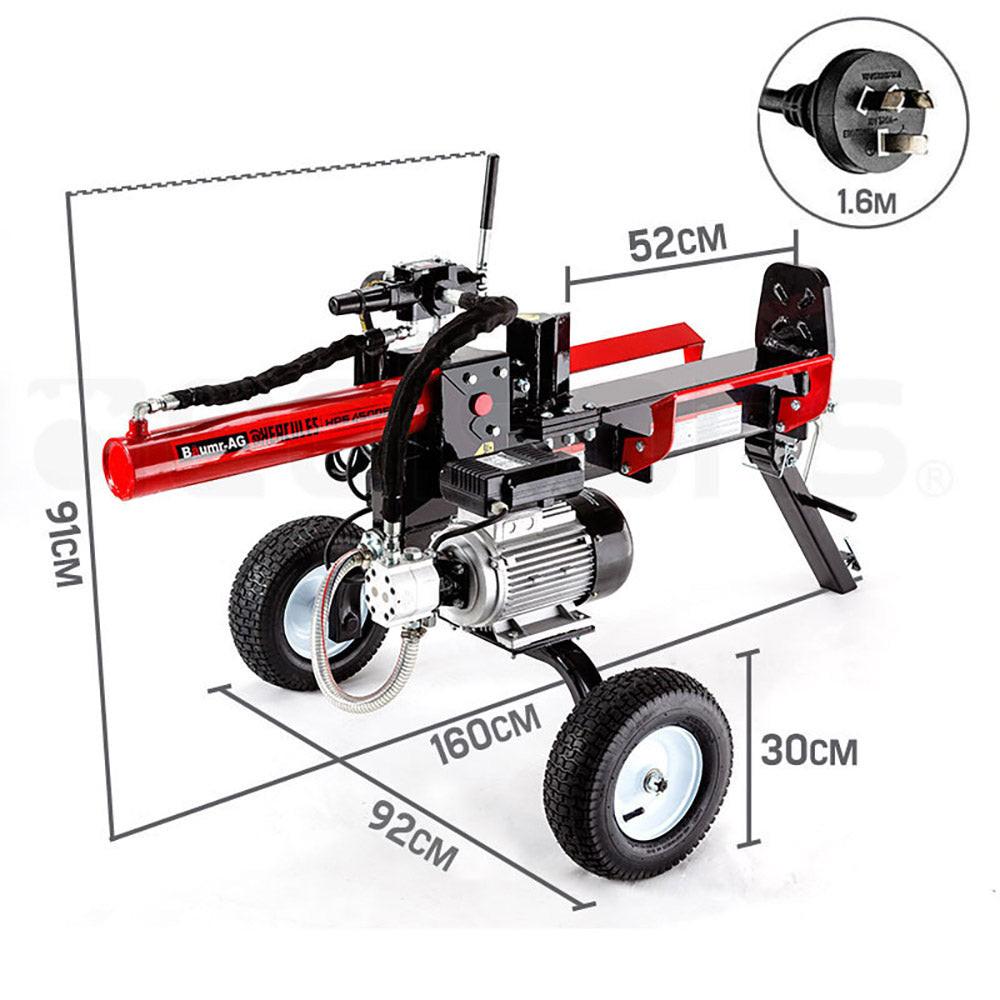 Baumr-AG 20 Ton Electric Log Splitter 20T Heavy-Duty Wood Cutter Hydraulic Fire Wood Block Axe.