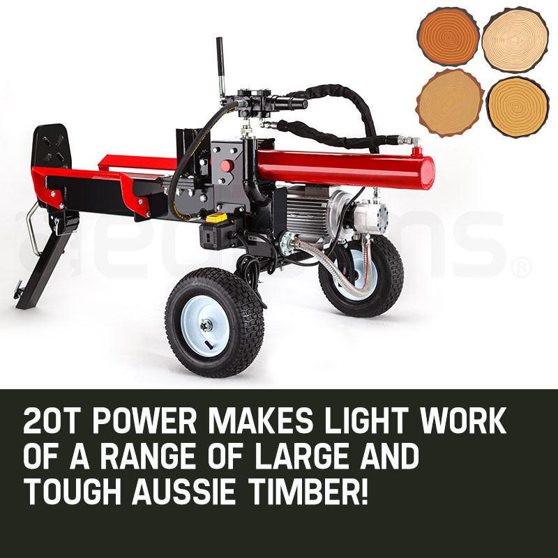 Baumr-AG 20 Ton Electric Log Splitter 20T Heavy-Duty Wood Cutter Hydraulic Fire Wood Block Axe.