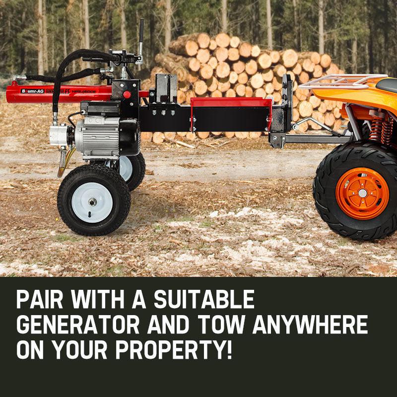 Baumr-AG 20 Ton Electric Log Splitter 20T Heavy-Duty Wood Cutter Hydraulic Fire Wood Block Axe.