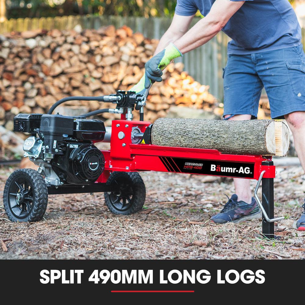 BAUMR-AG 12 Tonne Petrol Hydraulic Wood Log Splitter, - HPS400.