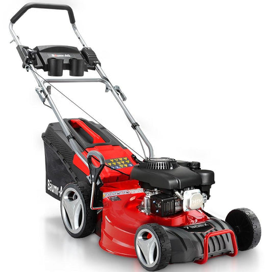 BAUMR-AG 18" 150cc Lawn Mower, 8 Heights, Steel Deck, Cup Holders, 4-Stroke Petrol Lawnmower - 730EX.