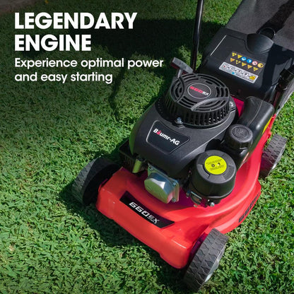 Baumr-AG 139cc Lawn Mower 4-Stroke 16 Inch Petrol Lawnmower Hand Push Engine 35L Catcher.