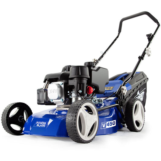 POWERBLADE Lawn Mower 139CC 17 - Petrol Powered Push Lawnmower 4 Stroke Engine.