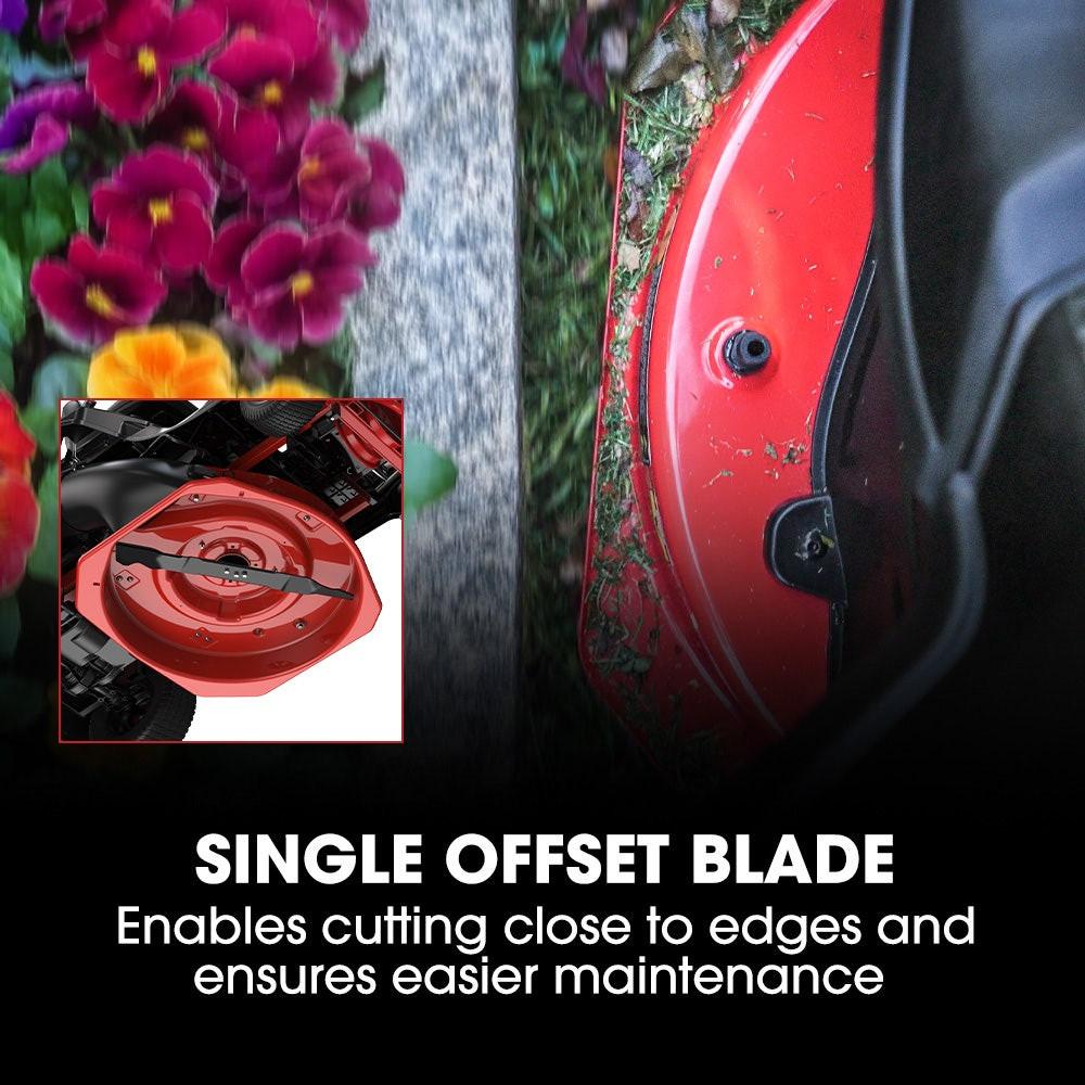 BAUMR-AG 24" Ride On Lawn Mower, Lithium Electric Start System, 6HP 224cc, 5 Cut Heights, Catcher and Mulch Kit.