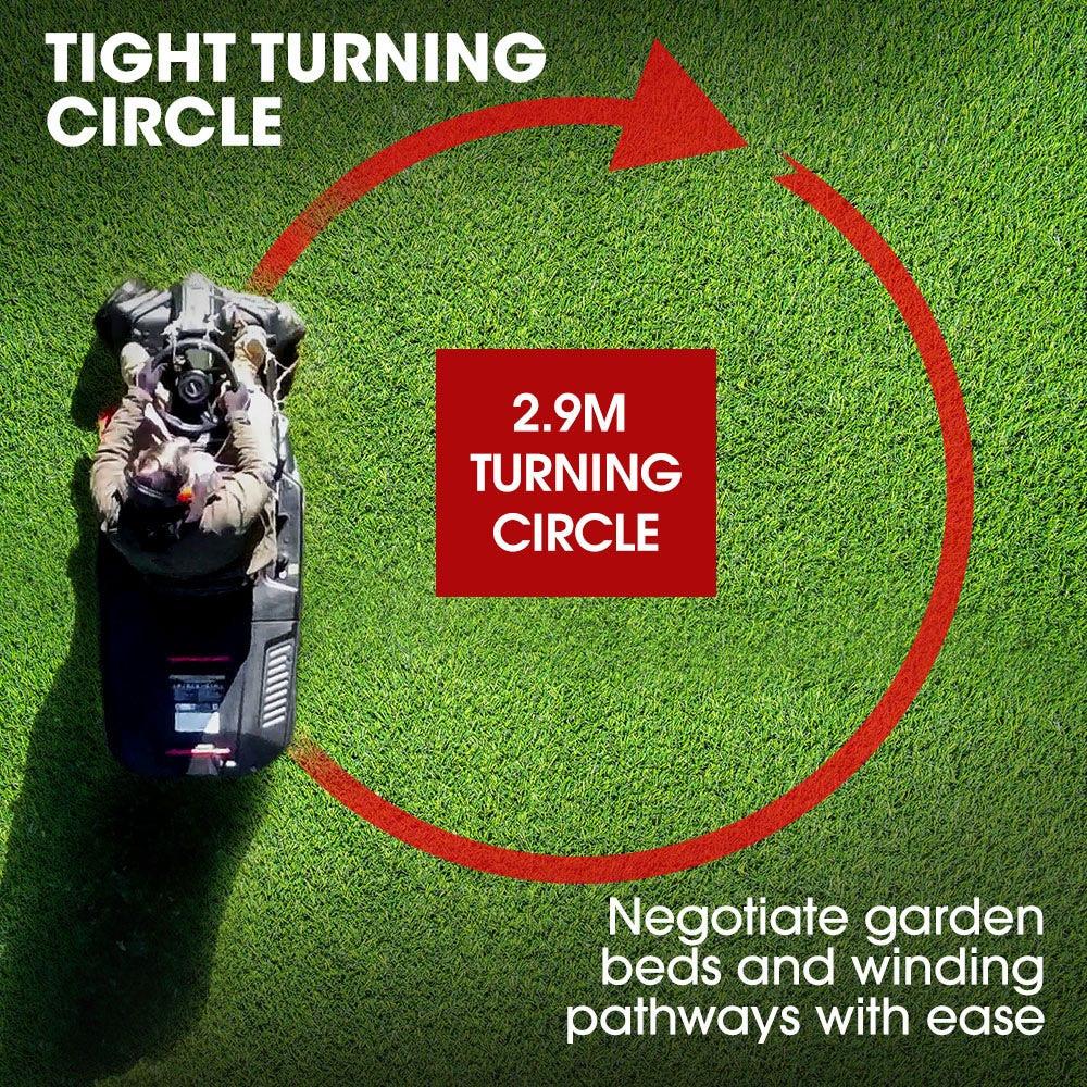 BAUMR-AG 24" Ride On Lawn Mower, Lithium Electric Start System, 6HP 224cc, 5 Cut Heights, Catcher and Mulch Kit.