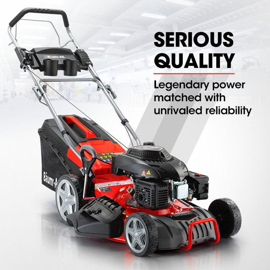 Baumr-AG Lawn Mower 18 220cc Petrol Self-Propelled Push Lawnmower 4-Stroke.