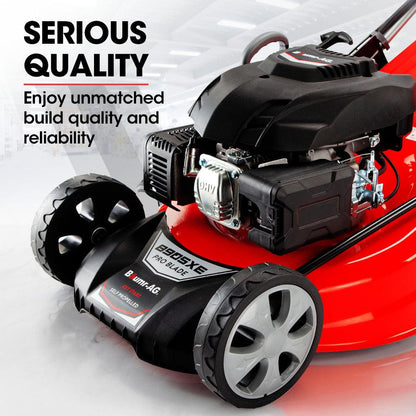 Baumr-AG 248cc Lawn Mower 4-Stroke 21 Inch Petrol Lawnmower 4-in-1 Self-Propelled Electric Start.