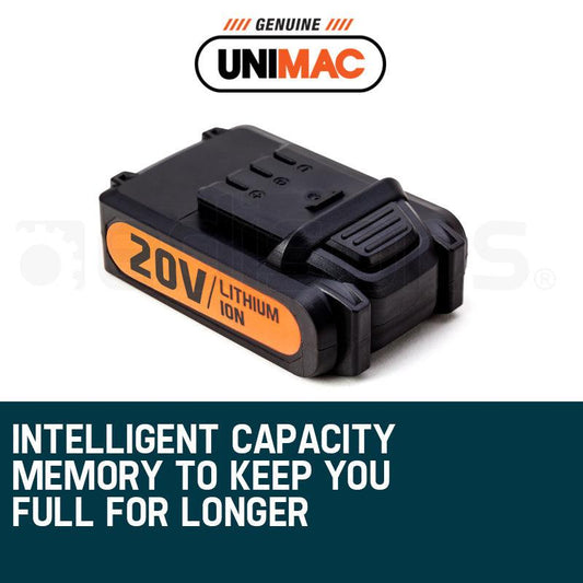 UNIMAC Nailer 20V Battery Lithium Ion Rechargeable Cordless Nail Gun.
