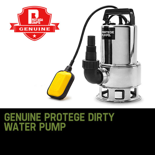 PROTEGE 1500W Submersible Dirty Water Pump Bore Tank Well Steel Automatic Clean.