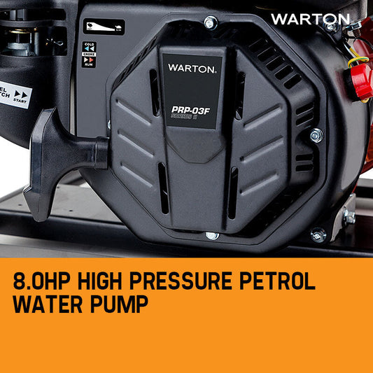 WARTON 8HP 1.5 1 Petrol High Pressure Water Transfer Pump Fire Irrigation.