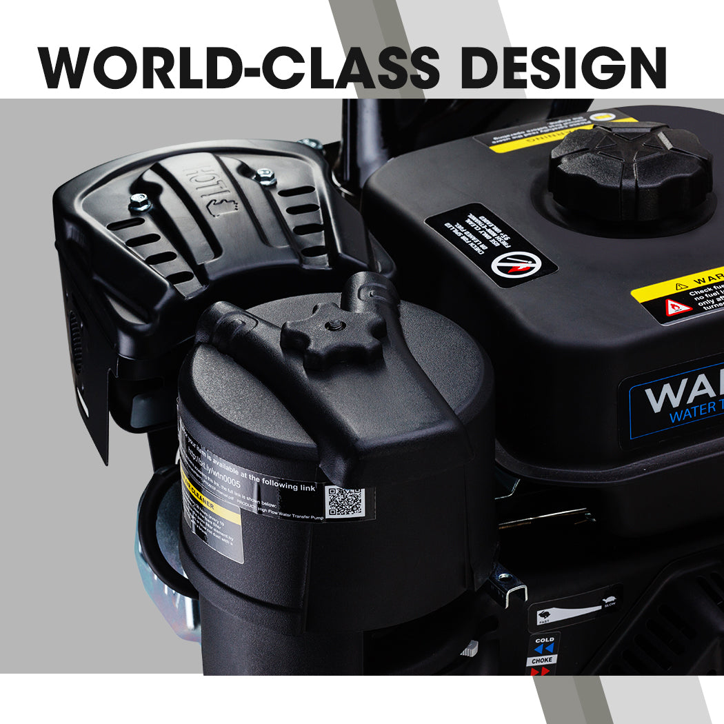 Warton 8HP 3 Petrol Water Transfer Pump High Pressure Fire Fighting Irrigation.