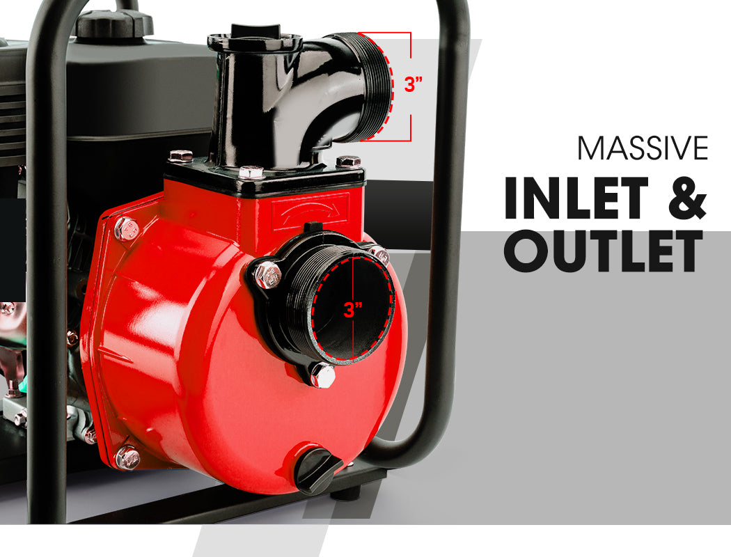 Warton 8HP 3 Petrol Water Transfer Pump High Pressure Fire Fighting Irrigation.