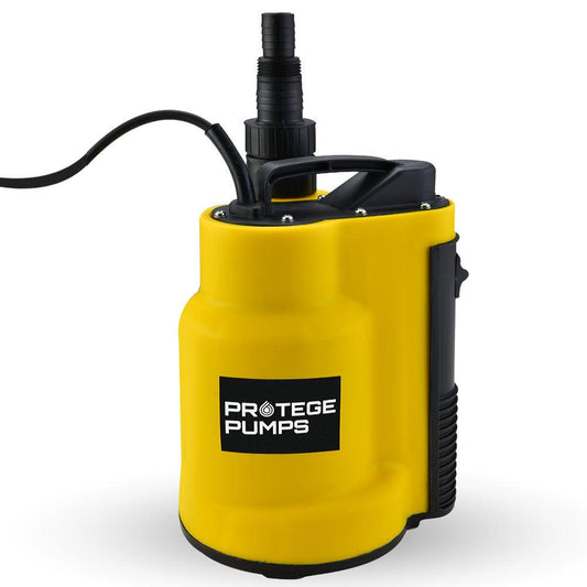 PROTEGE Tight Access Clean/Grey Water Submersible Sump Pump, Integrated Float Switch.