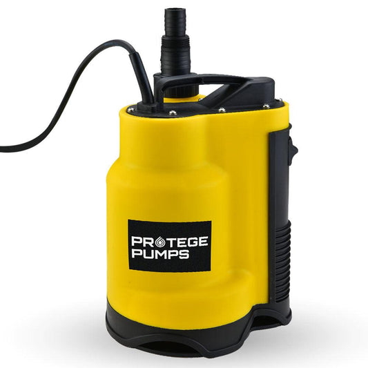 PROTEGE Tight Access Dirty Water Submersible Sump Pump, Integrated Float Switch.