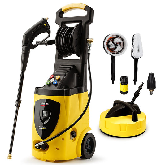 JET-USA RX550 Electric High Pressure Washer 3500PSI, 5 Nozzles, Spin & Wheel Brush, Deck Cleaner, Turbo Head, 10M Hose.