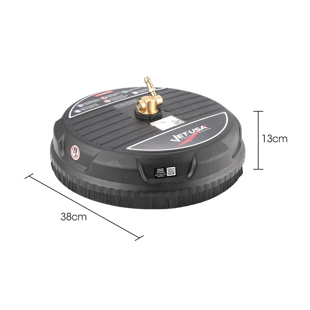 Jet-USA 15" Nylon Pressure Washer Surface Cleaner, 1/4" Fitting, For Concrete Driveway Patio Floor.