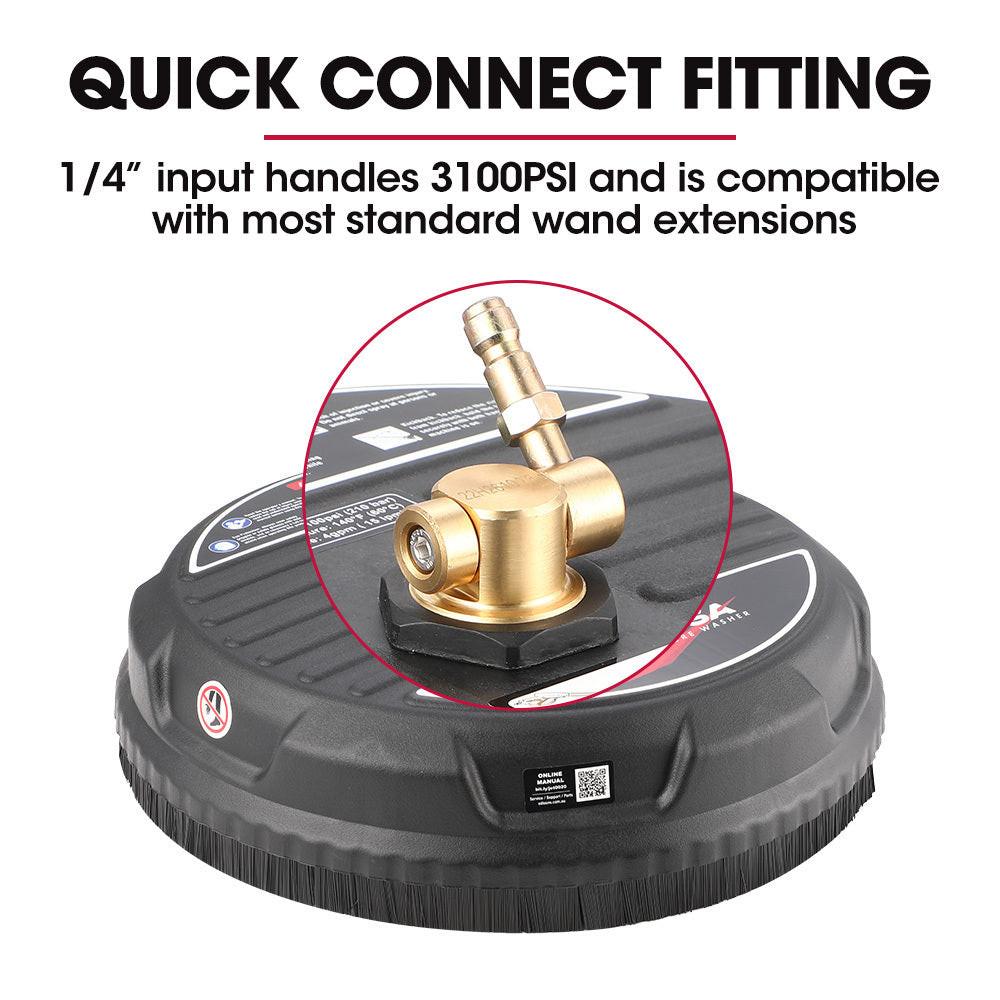 Jet-USA 15" Nylon Pressure Washer Surface Cleaner, 1/4" Fitting, For Concrete Driveway Patio Floor.