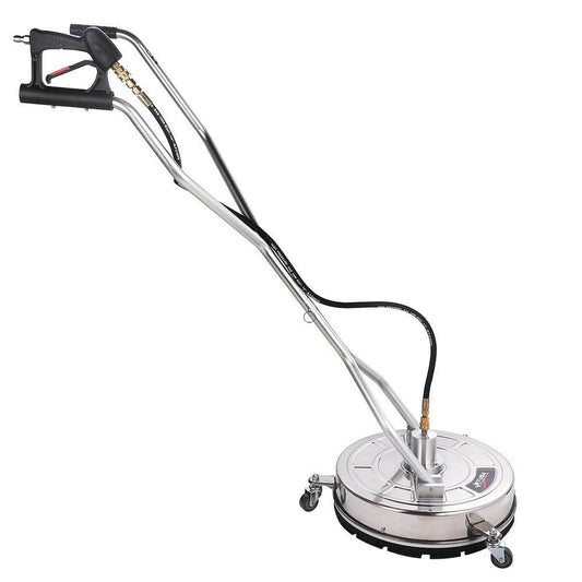 Jet-USA 18" Stainless Steel Pressure Washer Surface Cleaner with Yoke Handlebar, 3/8" Fitting, For Concrete Driveway Patio Floor.