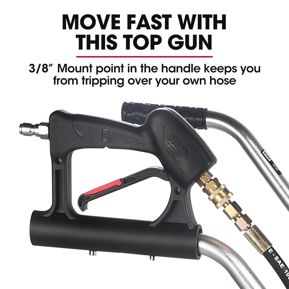 Jet-USA 24" Stainless Steel Pressure Washer Surface Cleaner, 3/8" Fitting, with Yoke Handlebar, For Concrete Driveway Patio Floor.