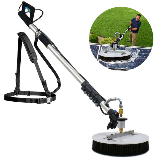 JET-USA 5.5m Telescopic Rotary Surface Cleaner Brush, for Solar Panels, Walls, Windows, M22 Pressure Washer Connection.