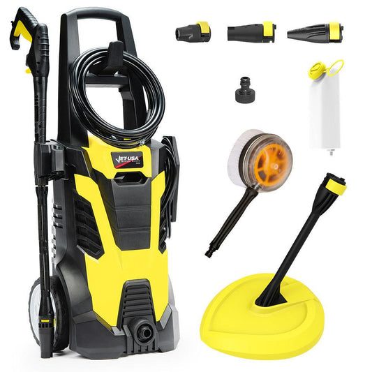 JET-USA RX540s Electric High Pressure Washer, 2900PSI 2 Nozzles, Brush Head, Deck Cleaner, Detergent Bottle.
