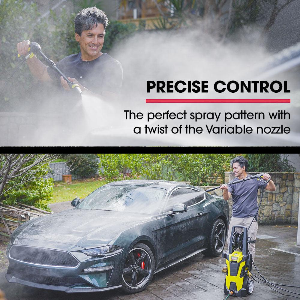 JET-USA RX540 Electric High Pressure Washer, 2800PSI 2 Nozzles, Brush Head, Deck Cleaner, Detergent Bottle, 10M Hose.