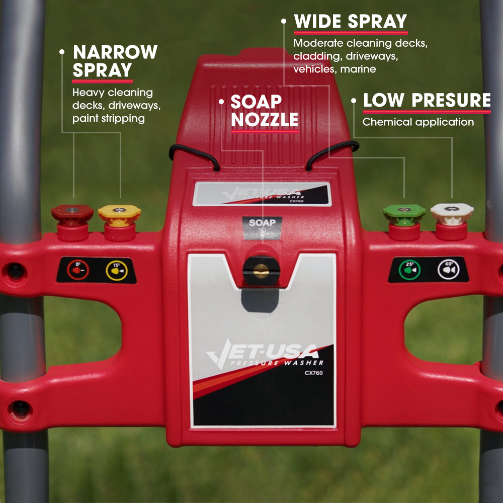 JET-USA 4800PSI Petrol Powered High Pressure Washer, - CX760.