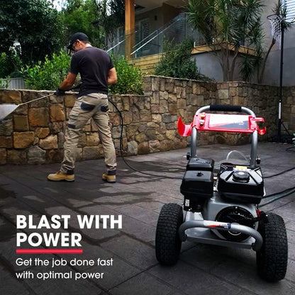 Jet-USA 7HP 4800PSI Petrol High Pressure Washer Gun Water Cleaner Gurney 4-Stroke Engine 30M Hose.