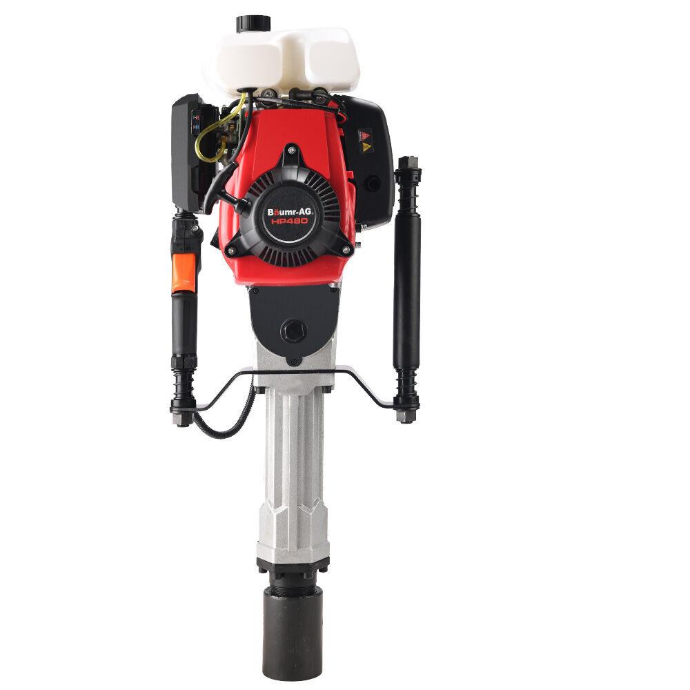 BAUMR-AG HP480 55cc 4-Stroke Petrol Post Driver, with 2 Piling Socket Sleeves.