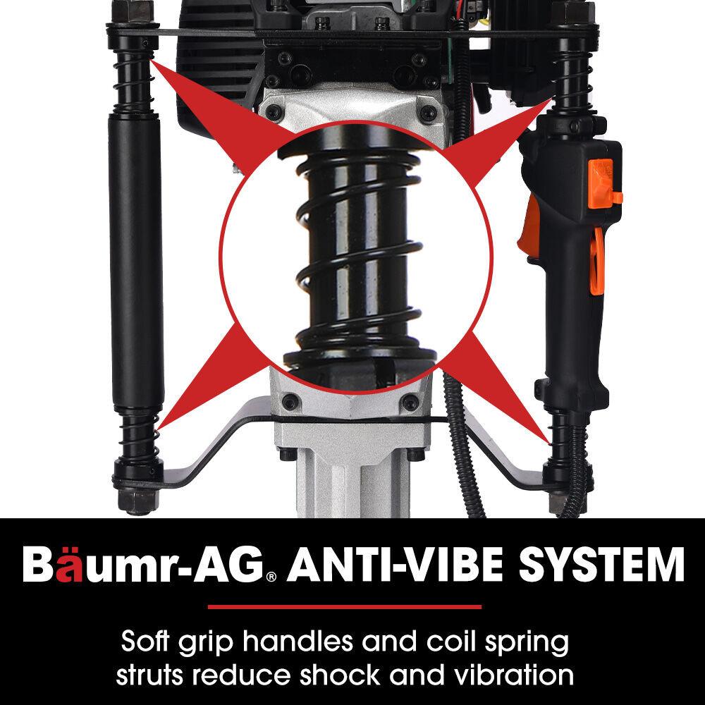 BAUMR-AG HP480 55cc 4-Stroke Petrol Post Driver, with 2 Piling Socket Sleeves.