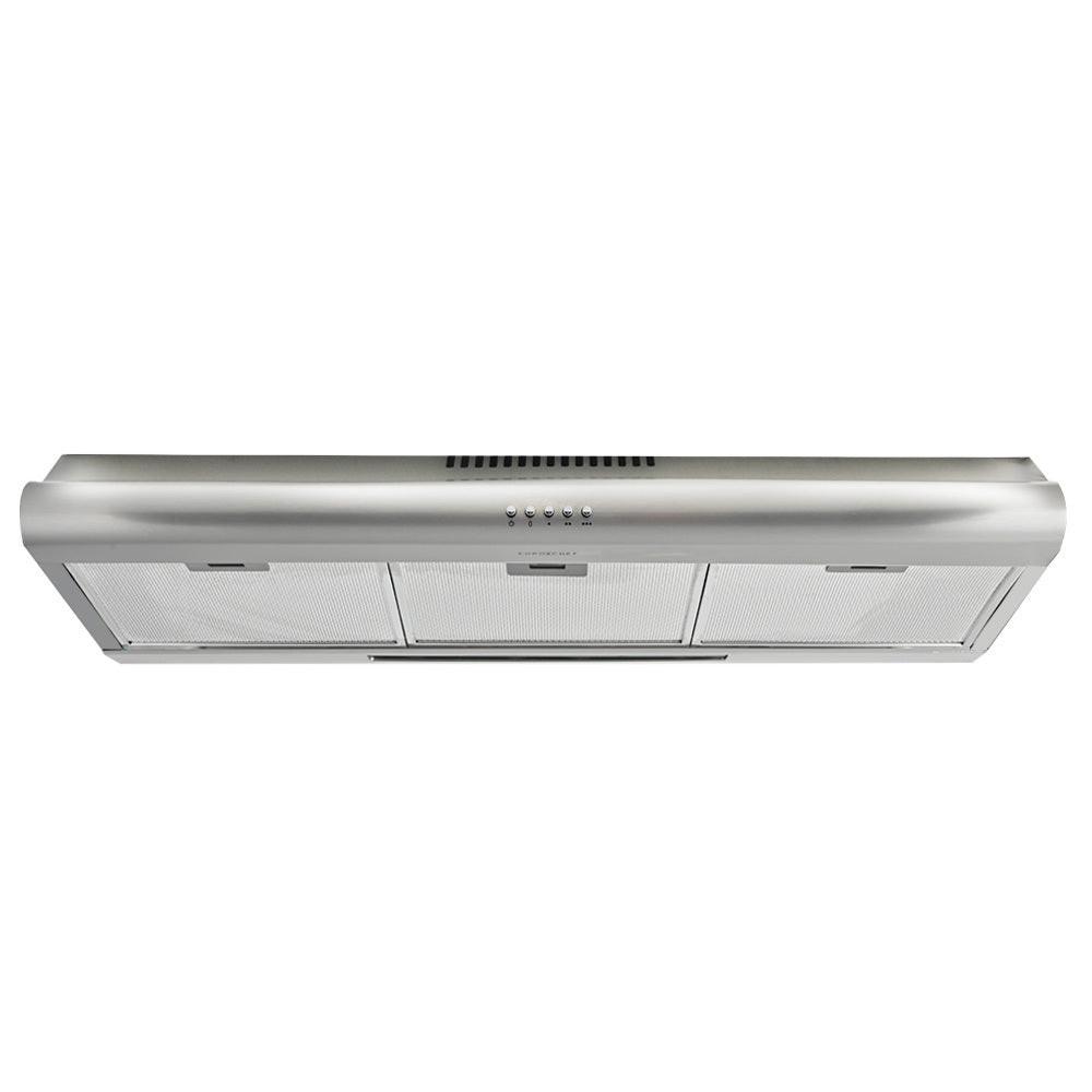EUROCHEF 90cm Fixed Stainless Steel Rangehood, Quiet 3-Speed, 4-Layer Dishwashable Filters, Halogen Lights EFR90S.