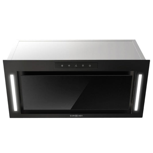 EUROCHEF 60cm Undermount Rangehood Black, Quiet 3-Speed, 3-Layer Dishwashable Filter, LED Lights EUR60B.