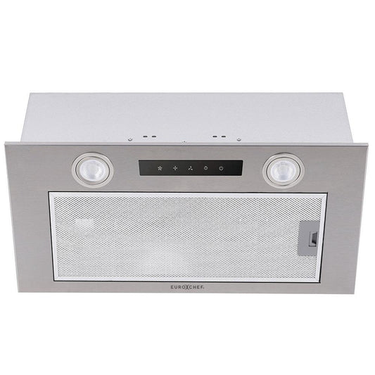 EUROCHEF 60cm Undermount Rangehood Silver, Quiet 3-Speed, 3-Layer Dishwashable Filter, LED Lights EUR60N.