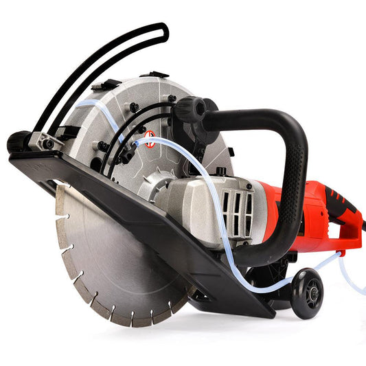 BAUMR-AG 3500W 350mm/14" Electric Concrete Demolition Cut-Off Saw, Wet and Dry Cutting, Diamond Blade, Vacuum Port, 15A Plug.