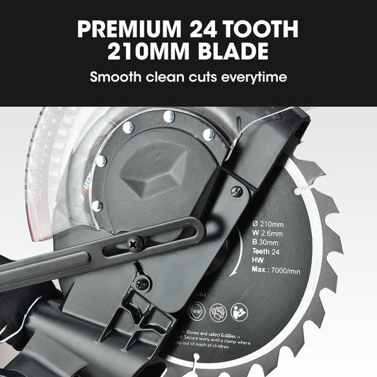 BAUMR-AG 210mm Compound Mitre Saw Dual Bevel Sliding Drop Saws 1500W.