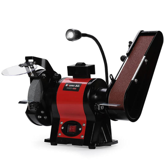 BAUMR-AG Bench Grinder and Belt Sander Combo, 150mm Grinding Disc, 50 x 686mm Linisher, Brushless Motor, Worklight.
