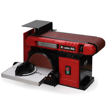 BAUMR-AG Bench Belt and Disc Sander Combo, 100mm Linisher + 150mm Disc, S1 Rated 400W Brushless Motor, Horizontal & Vertical Sanding.