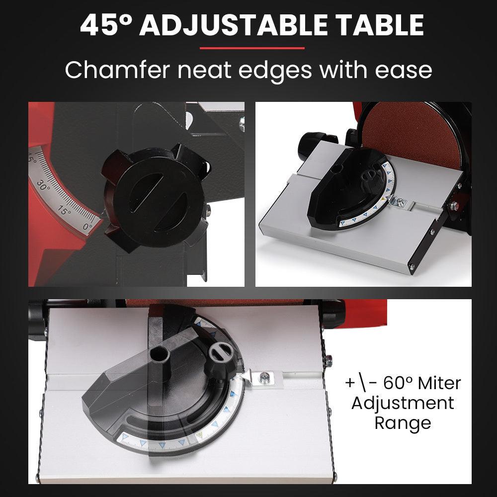 BAUMR-AG Bench Belt and Disc Sander Combo, 100mm Linisher + 150mm Disc, S1 Rated 400W Brushless Motor, Horizontal & Vertical Sanding.