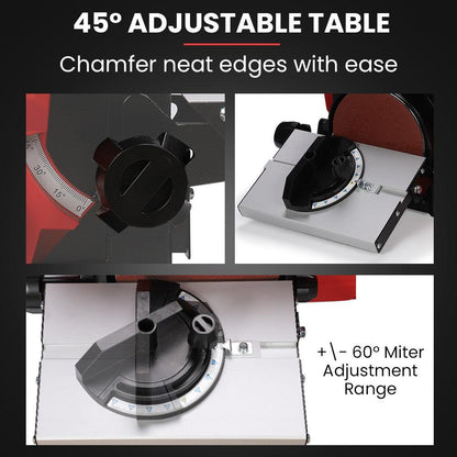 BAUMR-AG Bench Belt and Disc Sander Combo, 100mm Linisher + 150mm Disc, S1 Rated 400W Brushless Motor, Horizontal & Vertical Sanding.