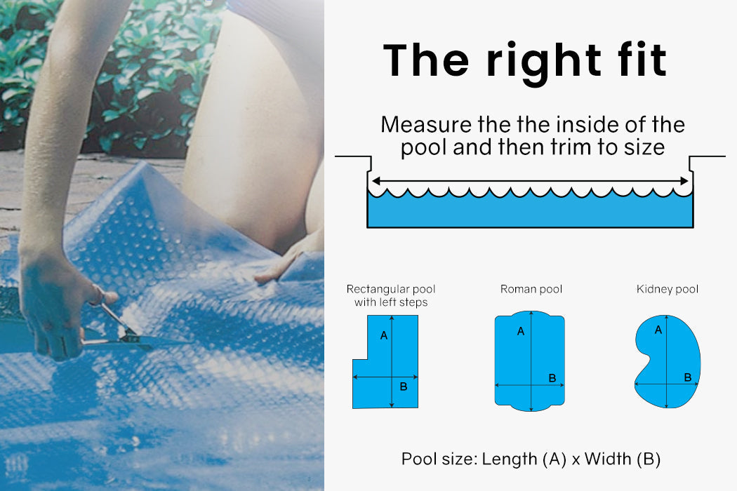 AURELAQUA Pool Cover 400 Micron 8.5x4.2m Solar Blanket Swimming Thermal Blue.