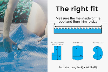 AURELAQUA Pool Cover 400 Micron 8.5x4.2m Solar Blanket Swimming Thermal Blue.