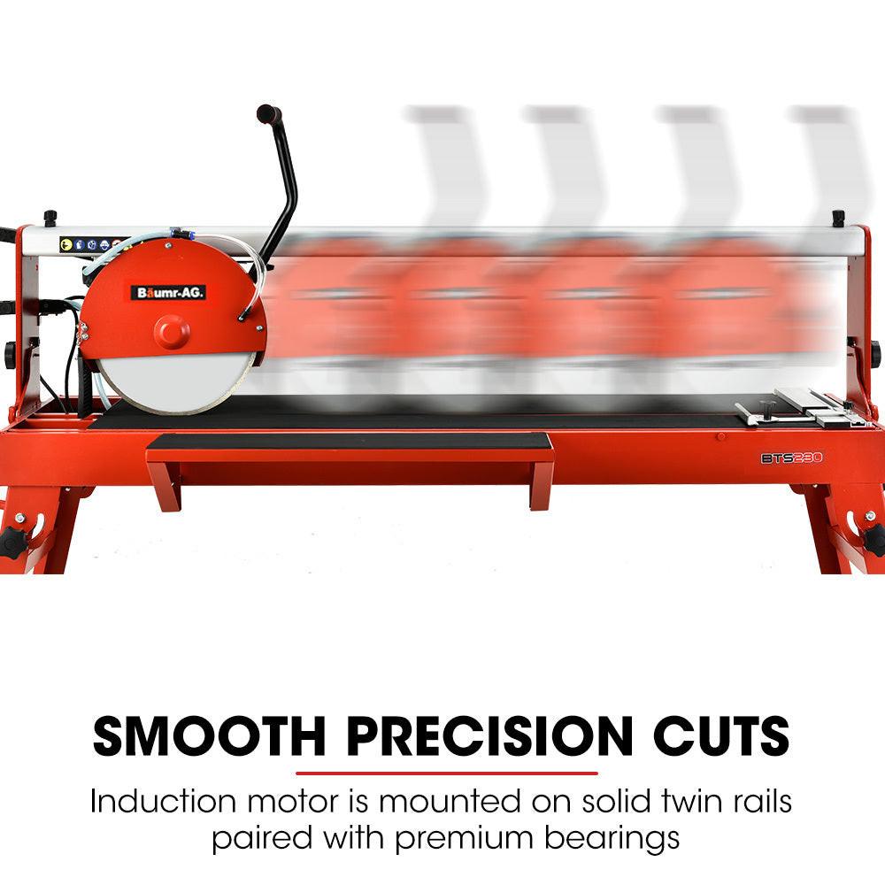 BAUMR-AG 1500W Electric Tile Saw Cutter with 300mm (12") Blade, 920mm Cutting Length, Side Extension Table.