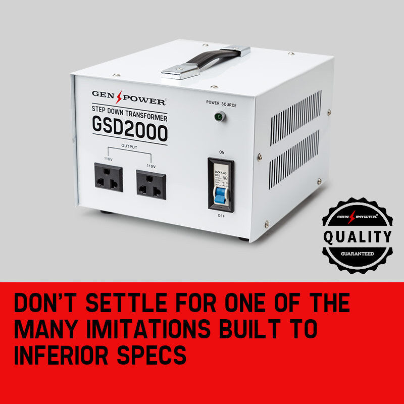 Genpower 2000W Step Down Transformer 240V-110V Stepdown Voltage Converter AU-US.