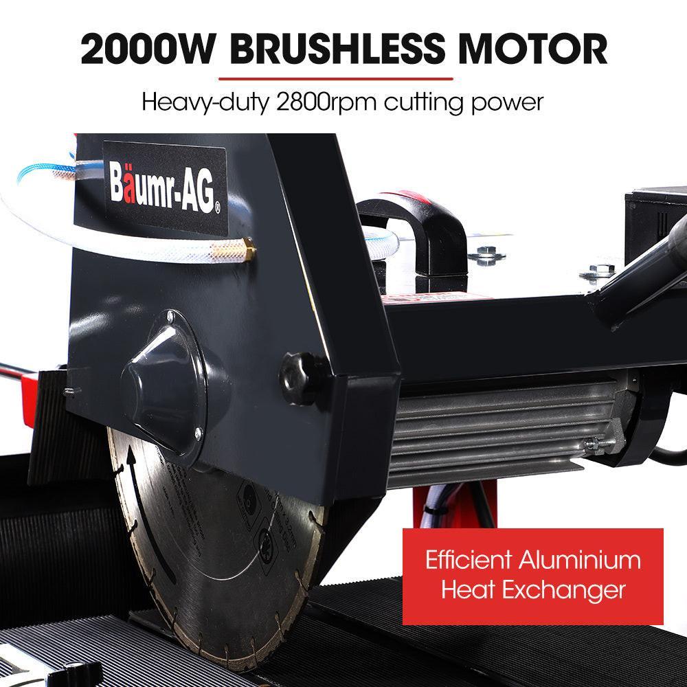 BAUMR-AG 2000W 350mm 14" Brick & Masonry Table Saw, Electric Tile Concrete Cutting, with Stand.