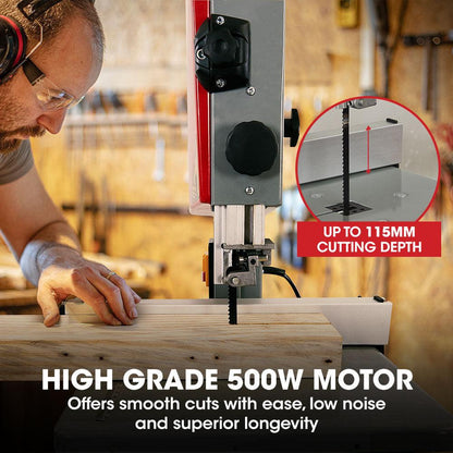 Baumr-AG 500W Wood Bandsaw, Benchtop, 115mm Cutting Depth (BS40).