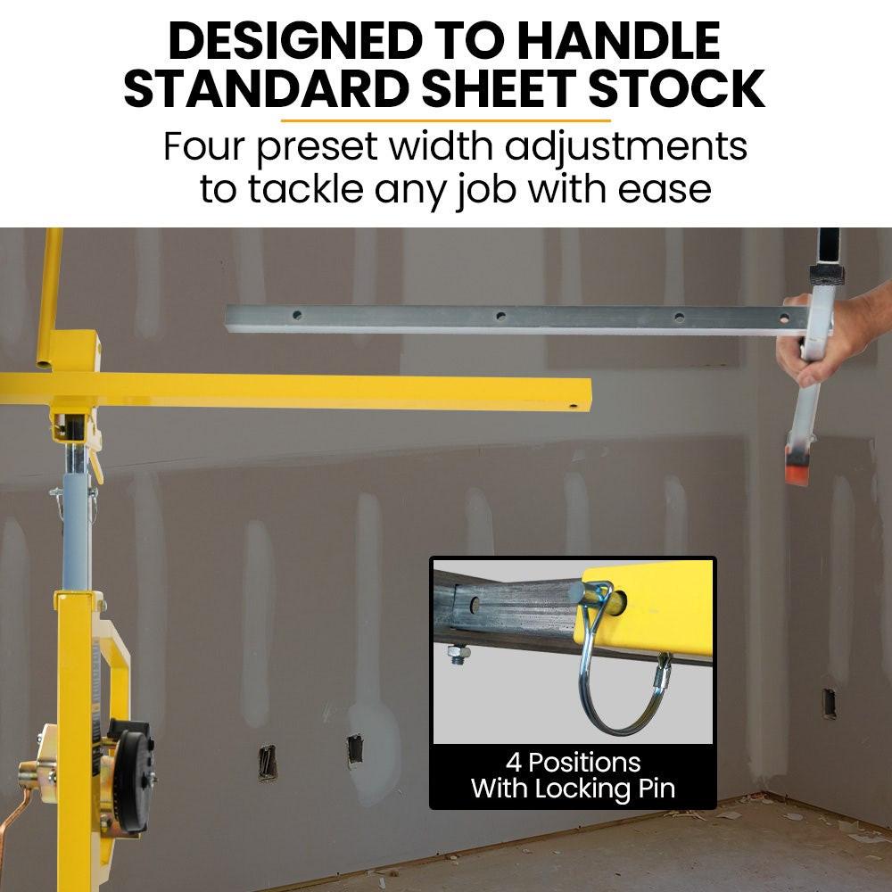 UNIMAC Drywall & Panel Lifter, 1200 x 3600 68kg Max Gyprock Sheet, Galvanised, No-mark Locking Castors.