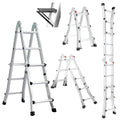 Bullet 2.9m Folding Aluminium Multipurpose Ladder, w/ Workshelf Platform, Spring Assisted Rapid Safety Lock Adjusters.