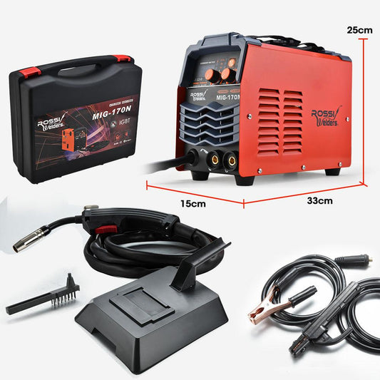 ROSSI 170Amp MIG ARC Stick Welder, with Carry Case & Accessories, 15A Plug.