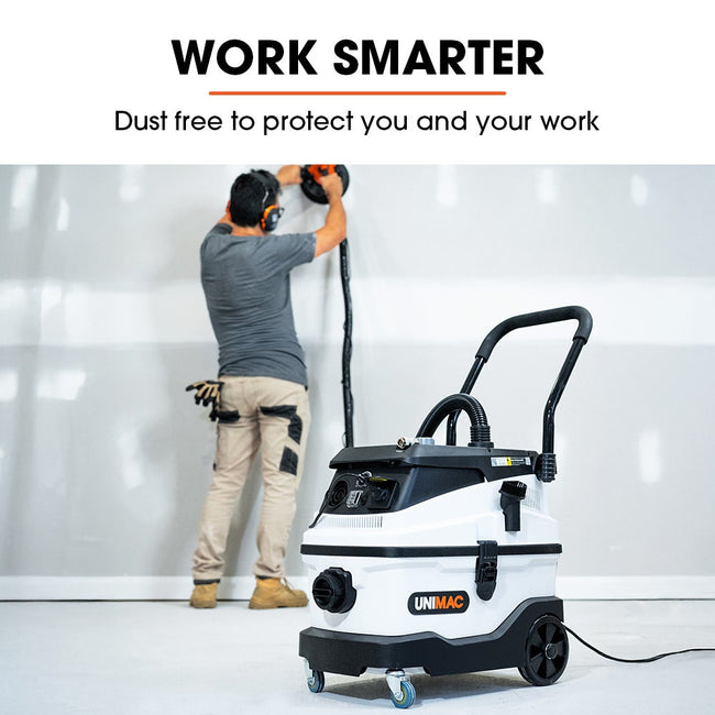 UNIMAC 30L Dust Extractor, Wet & Dry Vacuum Cleaner, 3 Stage Filtration, Water and HEPA filter, Power plus Air pass-through, Accessories Main Image