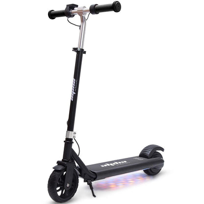 ALPHA Edge Electric Scooter Kids/Teens, 16km/h Max, Adjustable Height, UL Certified, AU Compliant, Dual Brakes, Bluetooth Music, LED, Black.